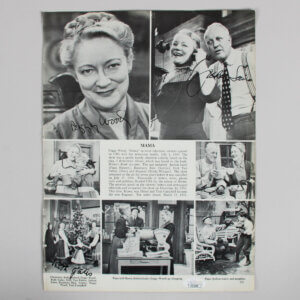 Peggy Wood Signed Magazine Page w/ Judson Laire & Ruth Gates "Mama" - COA JSA