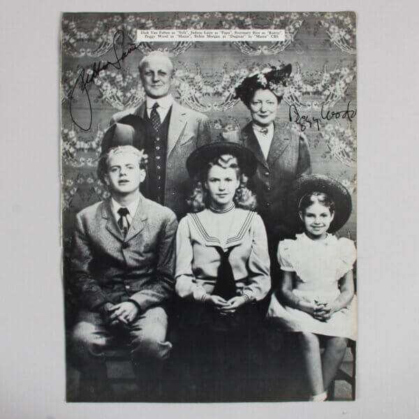 Peggy Wood Signed Magazine Page w/ Judson Laire & Ruth Gates "Mama" - COA JSA