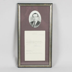 President Richard Nixon Signed Letter Display (TLS) - COA JSA
