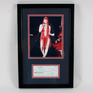 Cher Signed Check Display - COA JSA