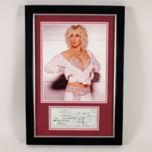 Cher Signed Check Display - COA JSA