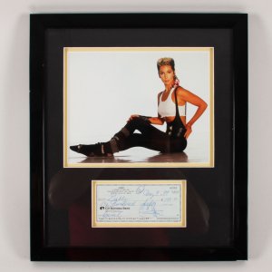 Cher Signed Check Display - COA JSA