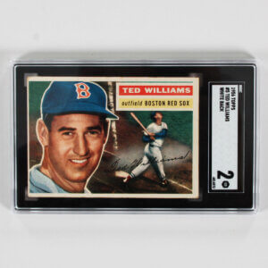 1956 Topps Ted Williams Graded Card #5 White Back - SGC 2