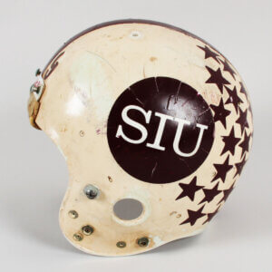 Kevin House Game Worn Helmet Southern Illinois Salukis - COA 100% Authentic Team