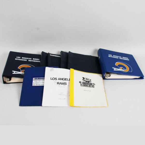 Kevin House Los Angeles Rams Playbooks (9) Binders & Folders Lot