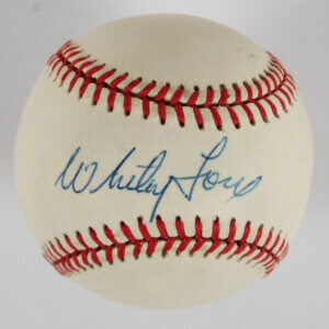 Whitey Ford Signed Baseball Yankees - COA JSA