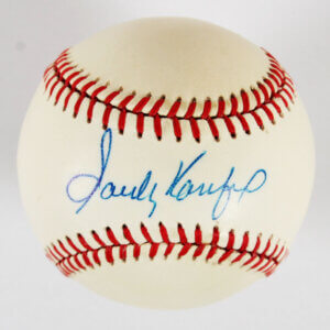 Sandy Koufax Signed Baseball Dodgers - COA JSA
