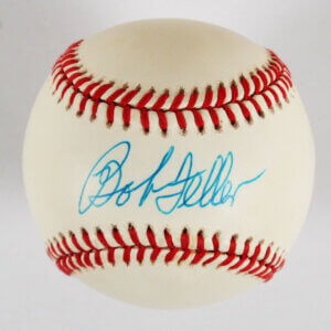 Bob Feller Signed Baseball Indians - COA JSA