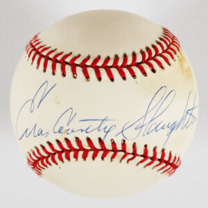 Enos Slaughter Signed Baseball Cardinals - COA JSA