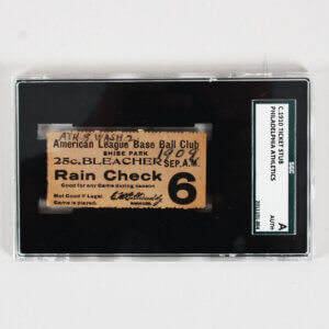 1910 Philadelphia Athletics Graded Ticket Stub- SGC Authentic