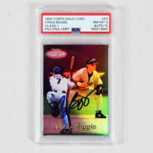 1999 Topps Gold Label Craig Biggio #69 Signed Card PSA 8/10