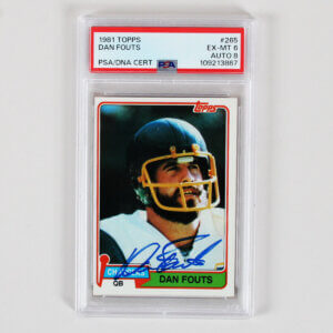 1981 Topps Dan Fouts HOF Signed RB Football Card #265 PSA/DNA Certified Auto 8