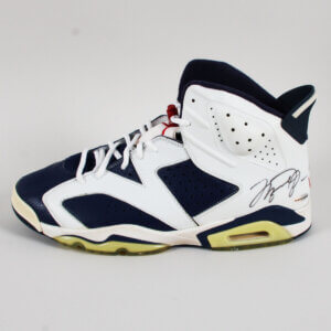 Michael Jordan Signed Shoes Owned by Vin Baker Air Nike Olympic 6 - COA UDA