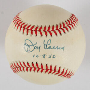 Don Larsen Signed Baseball Yankees Inscribed "10-8-66" - COA JSA