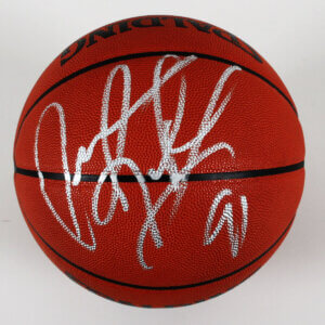 Dennis Rodman Signed Basketball Bulls - COA JSA