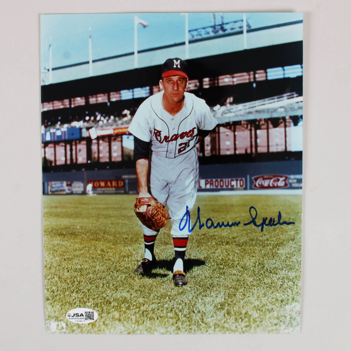 Warren Spahn Signed Photo 8x10 Braves - COA JSA
