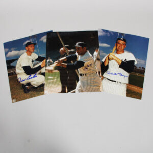 Yogi Berra Signed Photo 8x10 w/ Clete Boyer & Jim Coates Yankees - COA
