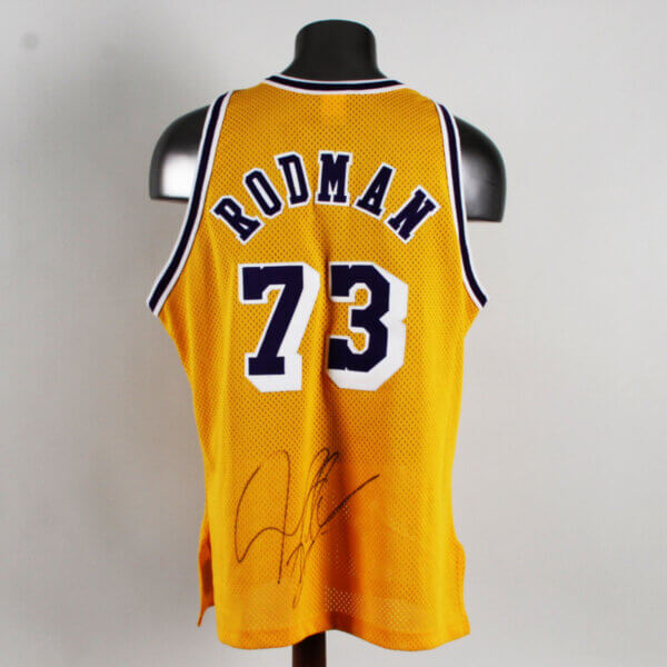 Dennis Rodman Signed Jersey Lakers - COA BAS