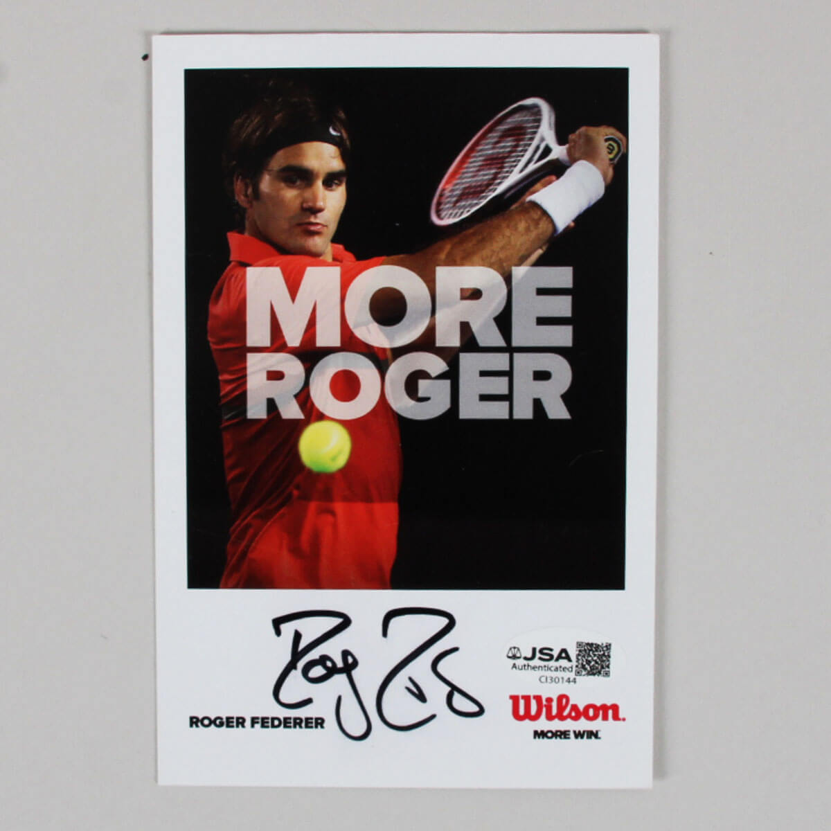 Roger Federer Signed Photo 4x6 - COA JSA