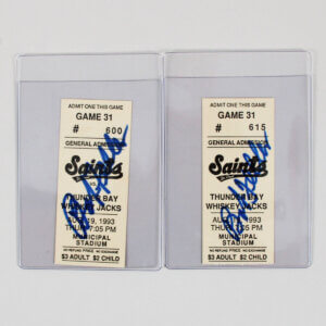 Bob Feller Signed Tickets (2) - COA JSA