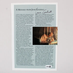 Jane Goodall Signed Magazine Page - COA JSA