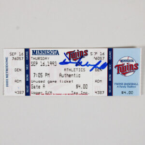 Dave Winfield Signed Ticket 3000th Hit Twins - COA JSA