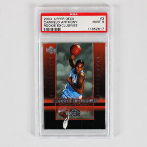 2003 Upper Deck Carmelo Anthony Graded RC Card #3 Rookie Exclusives - PSA 9