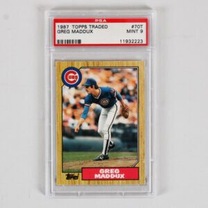 1987 Topps Traded Greg Maddux Graded RC Card #70T - PSA 9 Rookie