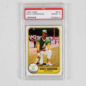 1981 Fleer Rickey Henderson Graded Card #574 - PSA 8