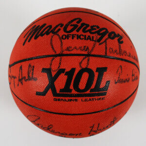 1989-90 UNLV Team Signed Basketball Jerry Tarkanian, Larry Johnson, etc. - COA JSA