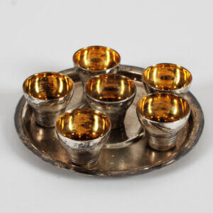 Metal Shot Glass Set Made in USSR Russian Vodka
