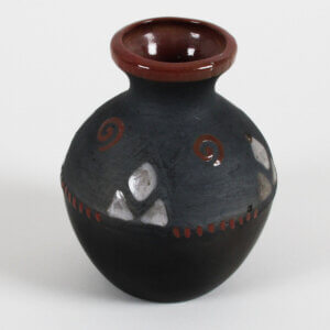 Vintage Soviet Pottery Hand Painted Ceramic Vase 5" USSR, 1960s