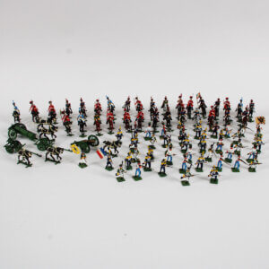 Hand Painted Metal Army Set Made in Spain Toy Soldiers Horses Cannons (70+)