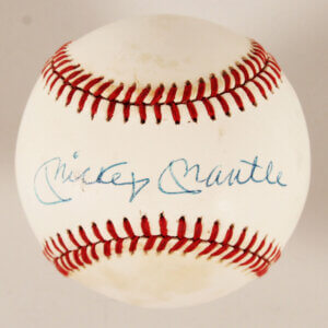 Mickey Mantle Signed Baseball Yankees - COA JSA
