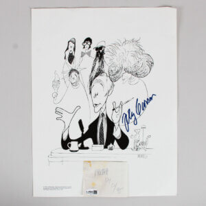 Al Hirschfeld Signed Cut w/Johnny Carson Print - COA JSA