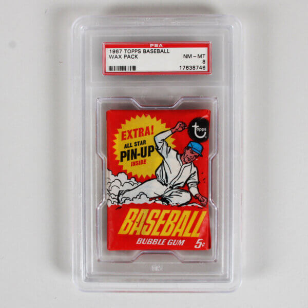 1967 Topps Baseball Unopened Wax Pack Possible Rod Carew, Tom Seaver Rookie Cards PSA 8 NM-MT