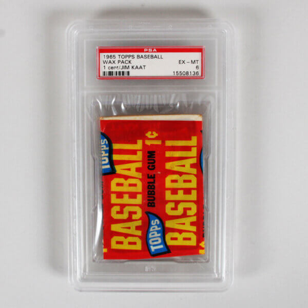 1965 Topps Baseball Unopened 1-Cent Wax Pack, PSA 6 Ex/MT