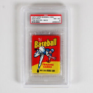 1975 Topps Baseball Mini Unopened Wax Pack w/Tom Seaver Back PSA 8 NR/MT-MINT