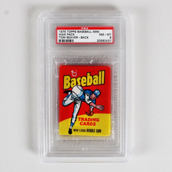 1975 Topps Baseball Mini Unopened Wax Pack w/Tom Seaver Back PSA 8 NR/MT-MINT