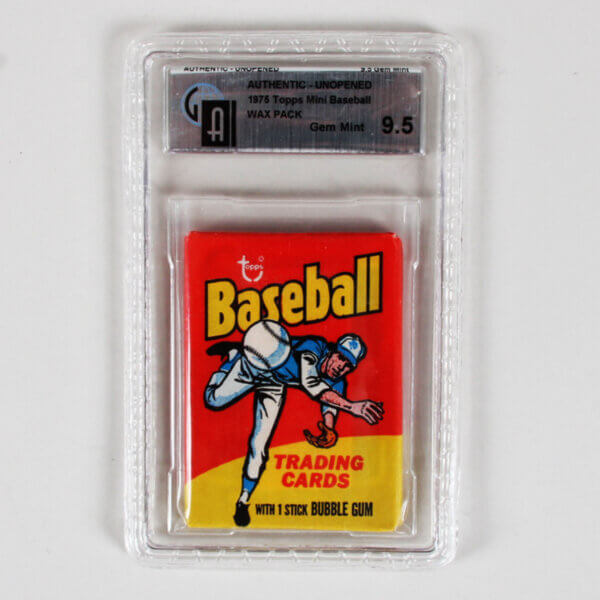 1975 Topps Baseball Mini Unopened Wax Pack GAI 9.5 Gem MINT