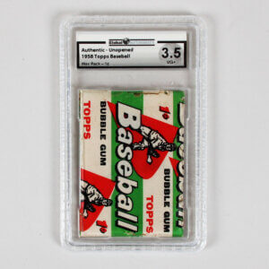1958 Topps Baseball Unopened 1 cent Wax Pack GAI 3.5 VG+