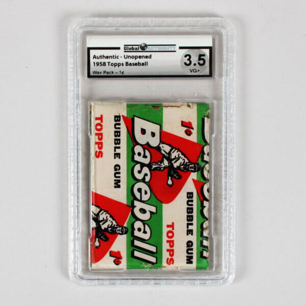 1958 Topps Baseball Unopened 1 cent Wax Pack GAI 3.5 VG+