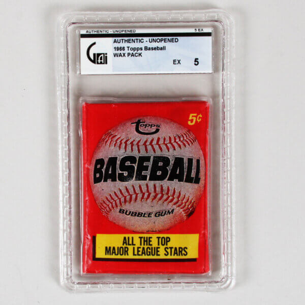 1966 Topps Baseball Unopened 5 cent Wax Pack GAI 5 EX