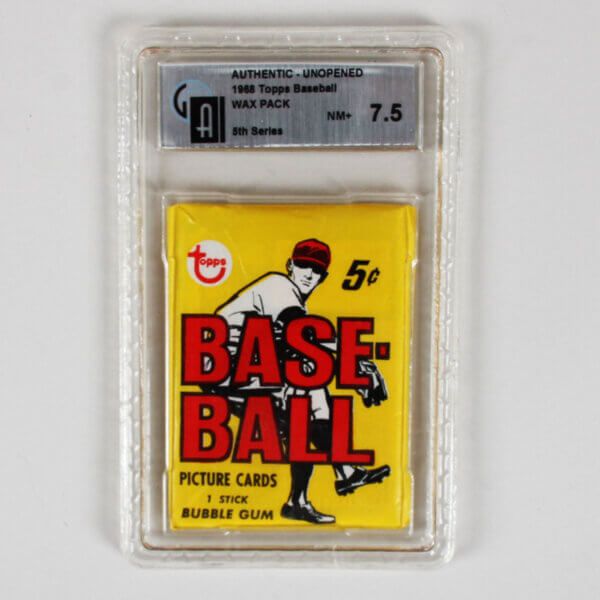 1968 Topps Baseball Unopened 5 cent Wax Pack 5th Series GAI 7.5 Nr/Mt+