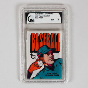 1972 Topps Baseball Unopened Wax Pack GAI 7 Nr/Mt