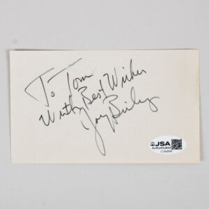 Joey Bishop Signed Index Card - COA JSA
