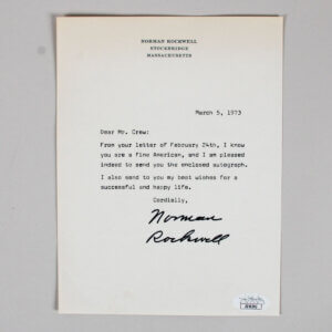 Norman Rockwell Signed Letter - COA JSA