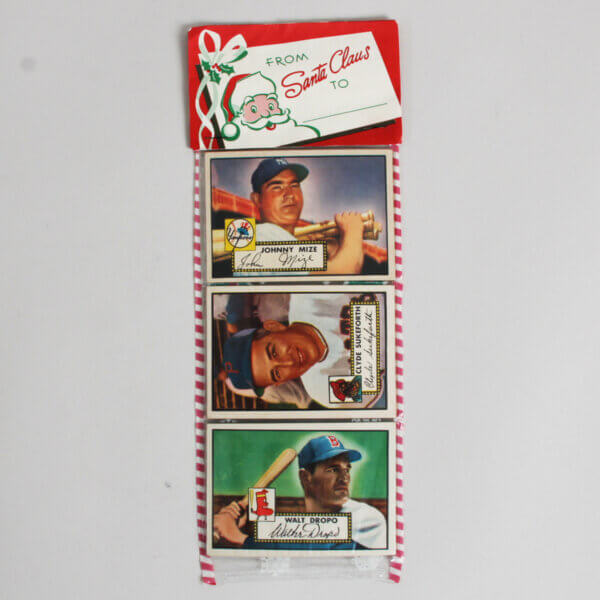 1952 TOPPS Christmas RACK PACK w/ #129 Johnny Mize Showing on Front