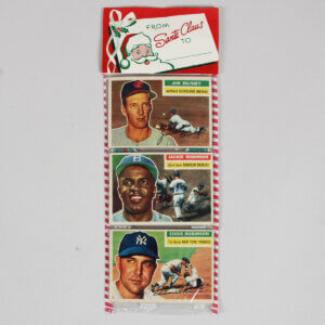 1956 TOPPS Christmas 12 Card Unopened RACK PACK w/Jackie Robinson showing on Front