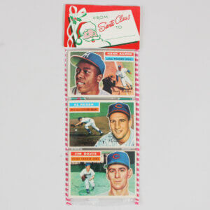 1956 TOPPS Christmas 12 Card Unopened RACK PACK w/Hank Aaron showing on Front
